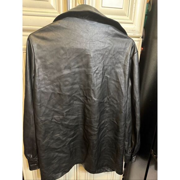 Truth by Republic Men's Collared Button Front Leather Jacket Black Size XS - Picture 8 of 8